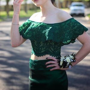 Forest green 2 piece mermaid dress